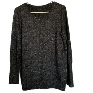 APT. 9 Metallic Long Sleeve Pullover Sweater, Women’s M, Black